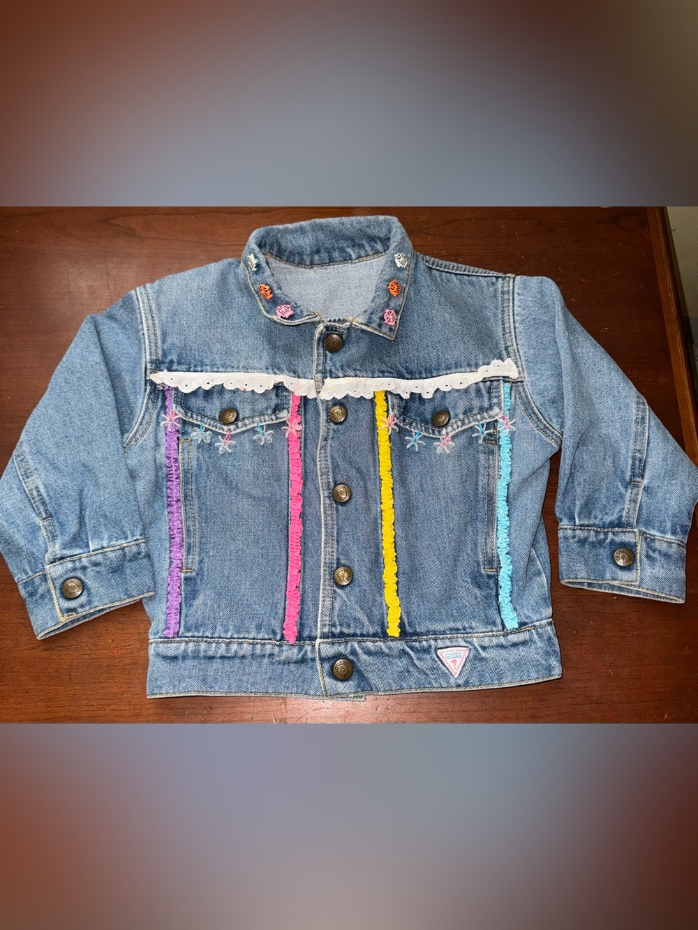 Vintage Guess Girls Denim Jacket with Embellishments 3/4